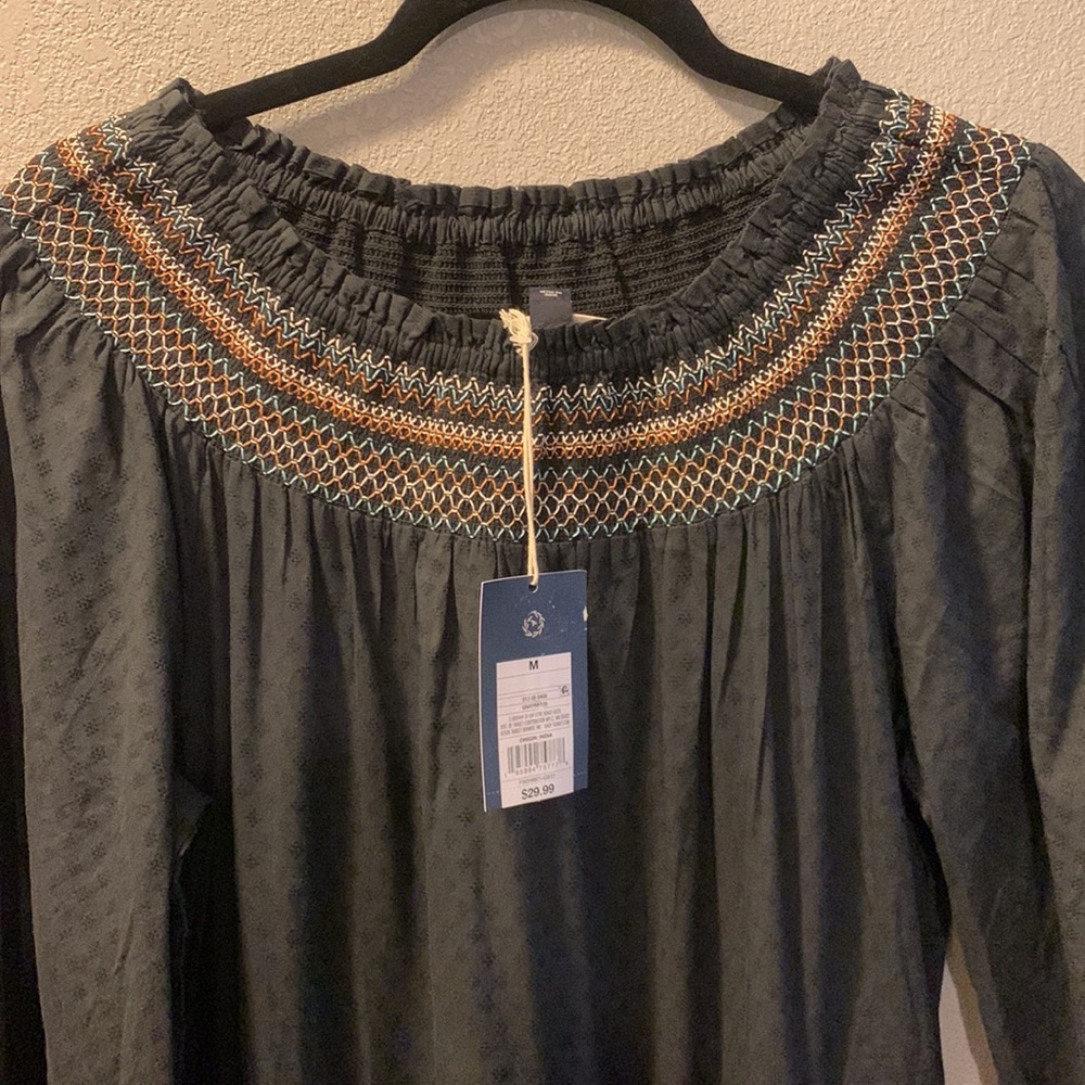 Universal Thread Gray Cottage Core Peasant Dress - image 4